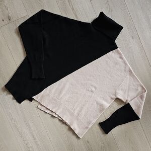 NakedCashmere Asymmetric 100% Cashmere Turtleneck Sweater, Lrg *Read Condition